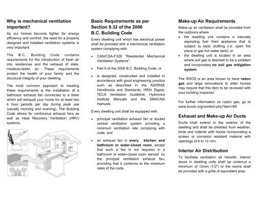 Residential Mechanical Ventilation - Rdosmaps.bc.ca