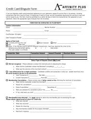 Credit Card Dispute Form - Affinity Plus Federal Credit Union