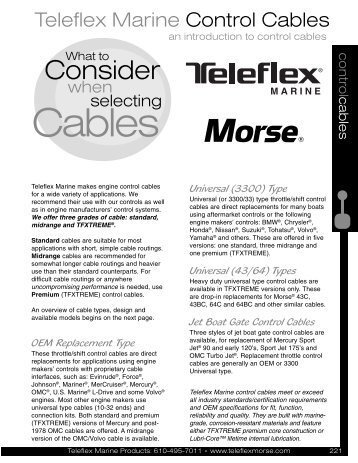 Teleflex Marine Control Cables - Pyacht.com