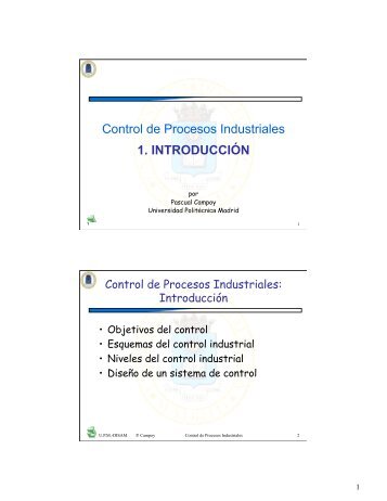 Control de Procesos Industriales 1. INTRODUCCIÃN - Disam