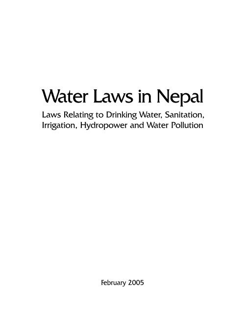 Water laws in Nepal - WaterAid
