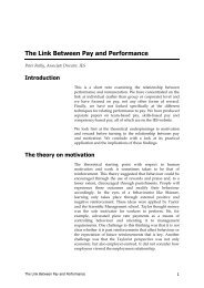 The link between pay and performance - The Institute for ...