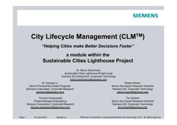 Cit Lif l M t(CLMTM) City Lifecycle Management (CLMTM)