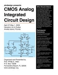 CMOS Analog Integrated Circuit Design - Analog IC Design.org