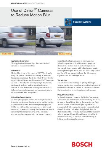 Motion Blur - Bosch Security Systems