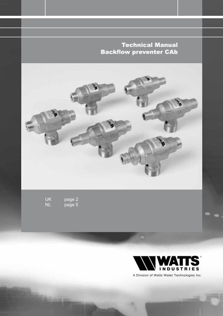 Technical Manual Backflow preventer CAb - Watts waterbeveiliging