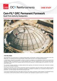 Cem-FIL® GRC Permanent Formwork - OCV Reinforcements