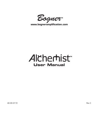 Bogner Alchemist User Manual - Revision C - zZounds.com