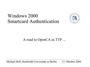 Smartcard Logon on W2K - OpenXPKI