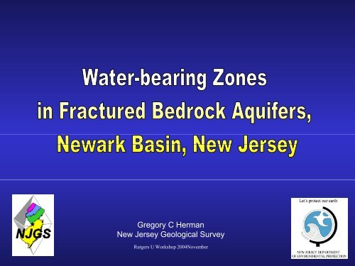 Water-bearing Zones in Fractured Bedrock Aquifers, Newark Basin ...