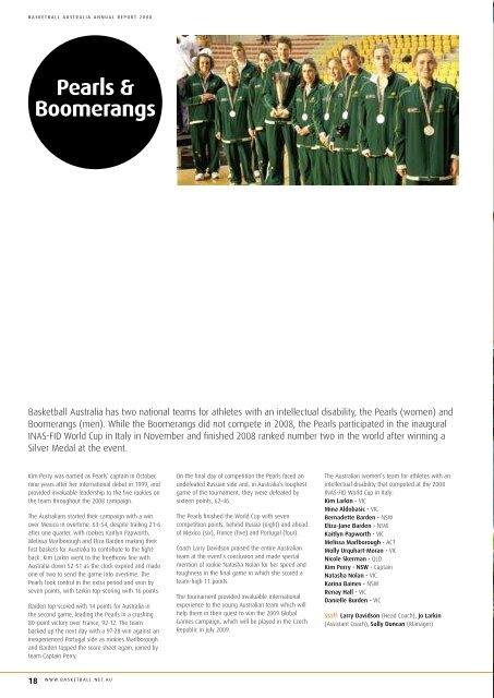 BasketBall australia annual report 2008