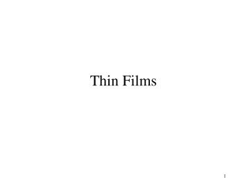 Thin Films - (TAM) at Northwestern University