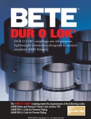 DUR O LOK - BETE Fog Nozzle, Inc.