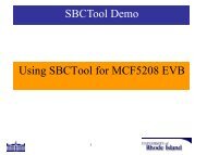 Using SBCTool for MCF5208 EVB SBCTool Demo