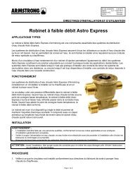 Robinet àfaible débit Astro Express - Armstrong Pumps
