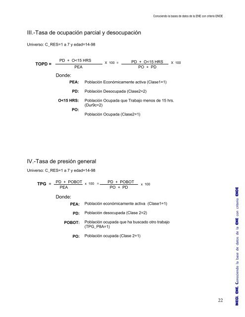 Conociendo la base de datos de la ENE con criterio ENOE - Inegi