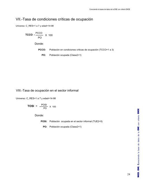 Conociendo la base de datos de la ENE con criterio ENOE - Inegi