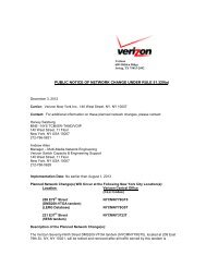 PUBLIC NOTICE OF NETWORK CHANGE UNDER RULE ... - Verizon