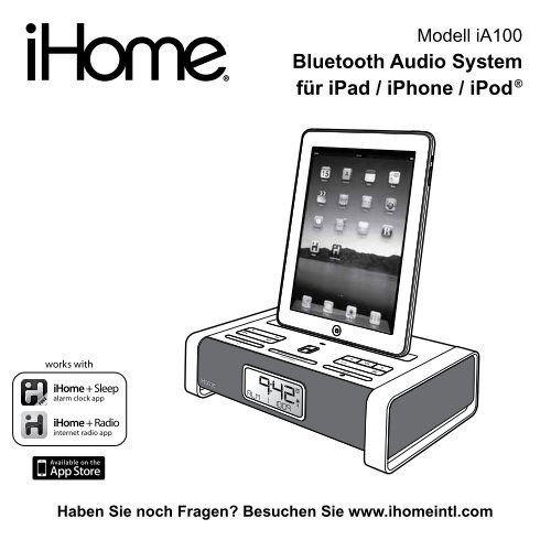 Bluetooth Audio System fÃ¼r iPad / iPhone / iPod Â® - iHome