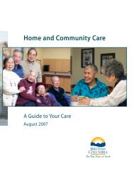 BC Home and Community Care Guide - NSCR