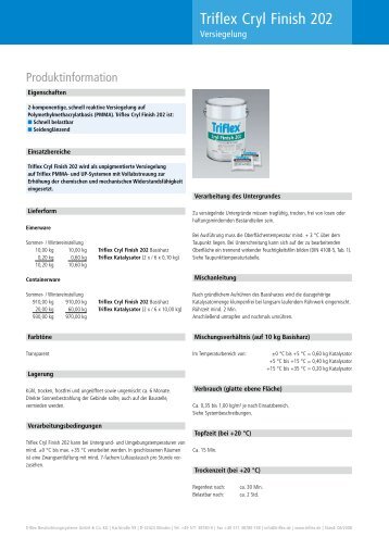 Produktinformation Triflex Cryl Finish 202