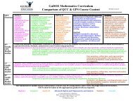 Comparison of QCC & GPS Course Content - DeKalb County Schools