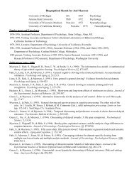 Dr. Myerson's Curriculum Vitae - Department of Psychology