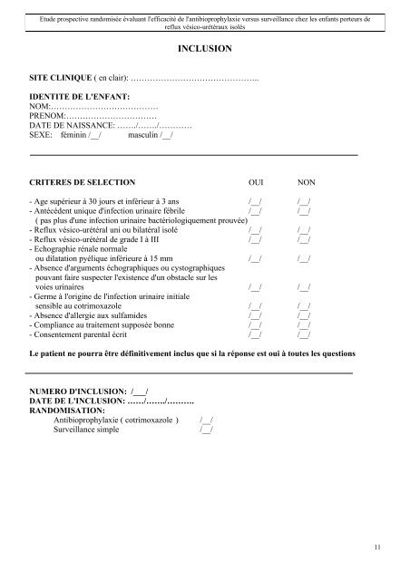 Intitulé Patients concernés Type d'étude Consentement Centres ...