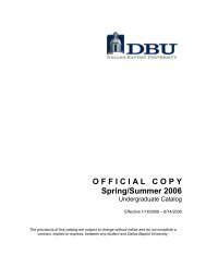 Print Version of DBU Undergraduate Catalog (Spring/Summer 2006)