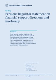 Pensions Regulator statement on financial support ... - Freshfields