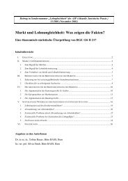 Markt und Lohnungleichheit: Was zeigen die Fakten? - BASS