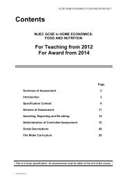 Food and Nutrition - WJEC