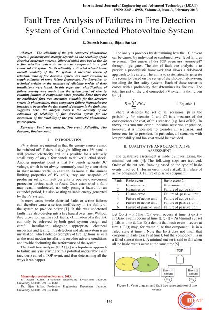 Fault Tree Analysis of Failures in Fire Detection System of Grid ...