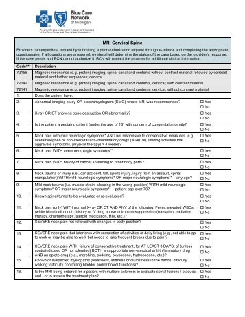 MRI of cervical spine ( PDF ) - e-Referral