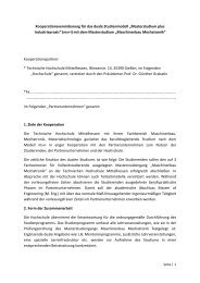 Vorlage Kooperationsvertrag - im Fachbereich Maschinenbau ...
