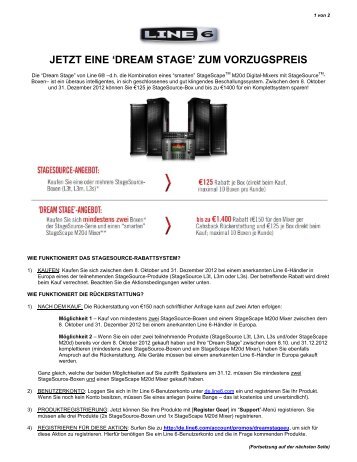 JETZT EINE 'DREAM STAGE' ZUM VORZUGSPREIS - Line 6