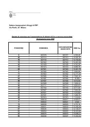 Settore Assegnazioni Alloggi di ERP Via Pirelli, 39 - Milano Bando ...