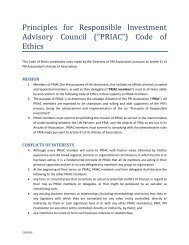 Code of Ethics - Principles for Responsible Investment