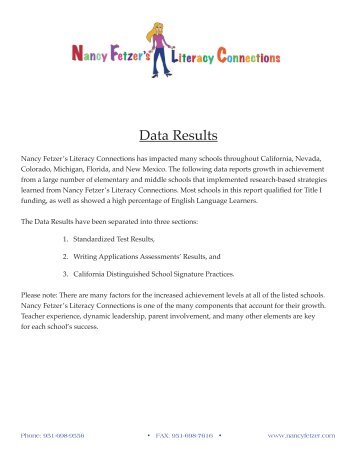 Data Results - Nancy Fetzer