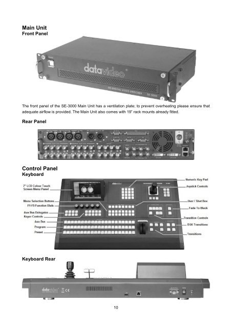 download datavideo se-3000-8 product manual - Go Electronic