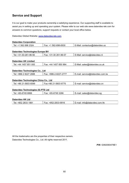 download datavideo se-3000-8 product manual - Go Electronic