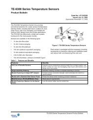 TE-6300 Series Temperature Sensors Product Bulletin - UPGNet