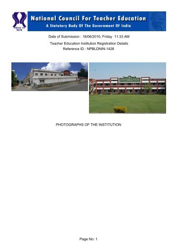 Page No: 1 Date of Submission : 18/06/2010, Friday 11:33 ... - NCTE