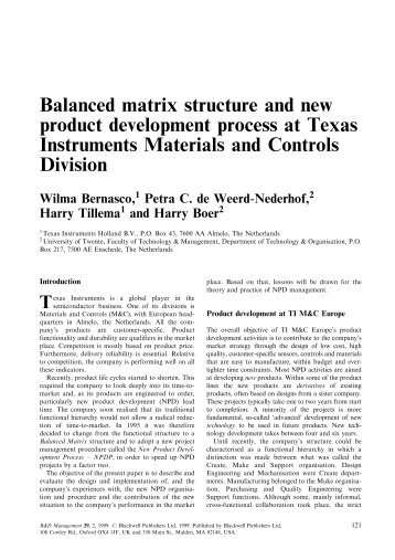 Balanced matrix structure and new product development process at ...