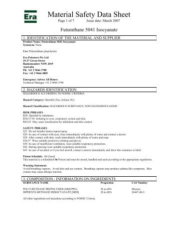 Material Safety Data Sheet - Era Polymers