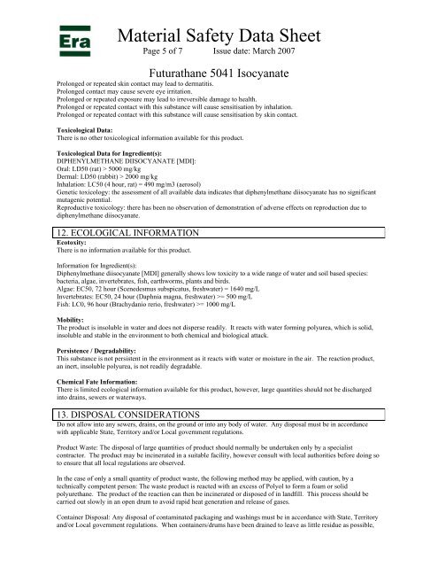 Material Safety Data Sheet - Era Polymers