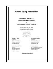 Chanhassen Dinner Theatre Rulebook 05-07 - Actors