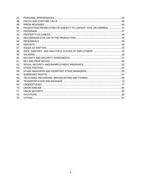 Chanhassen Dinner Theatre Rulebook 05-07 - Actors