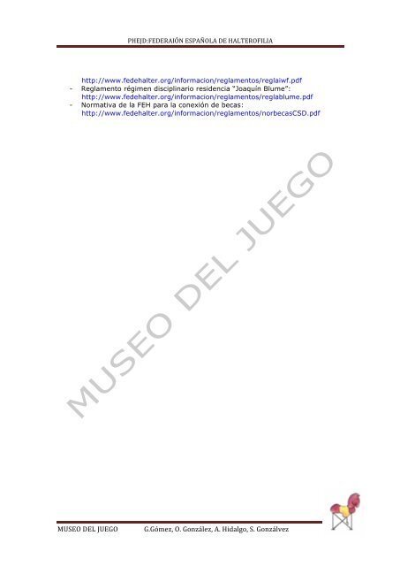 Federación Española de Halterofilia - Museo del Juego