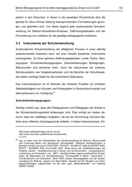 Berliner Bildungsprogramm fÃ¼r die offene Ganztagsgrundschule [pdf]